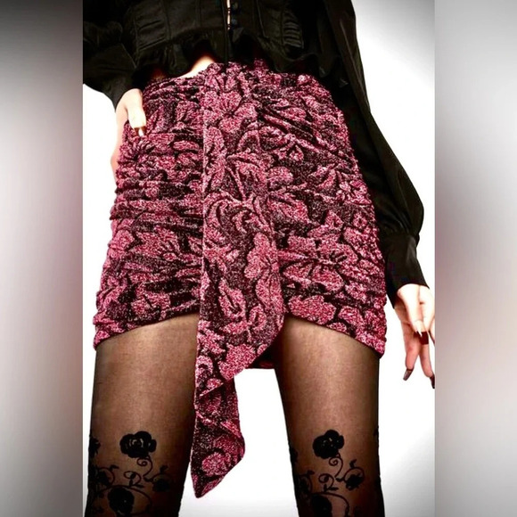 NWT For Love and Lemons Shailee Metallic Mini Skirt - Picture 12 of 13